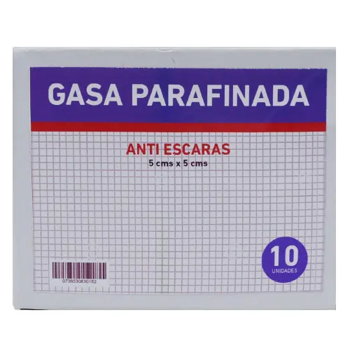 Gasa Parafinada Anti Escaras 5 cm x 5 cm x 10 und