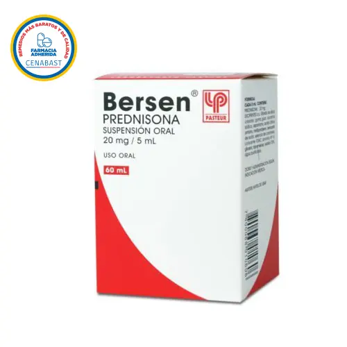 Bersen Prednisona 20 mg/5ml Jarabe 60mL (Lab Pasteur) (Cenabast)