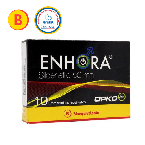 Enhora Sidenafilo 50 mg X 10 Comprimidos Recubiertos