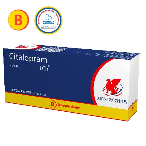 Citalopram 20 mg x 30 comprimidos recubiertos (Lab Chile) (Cenabast) -  EcoFarmacias