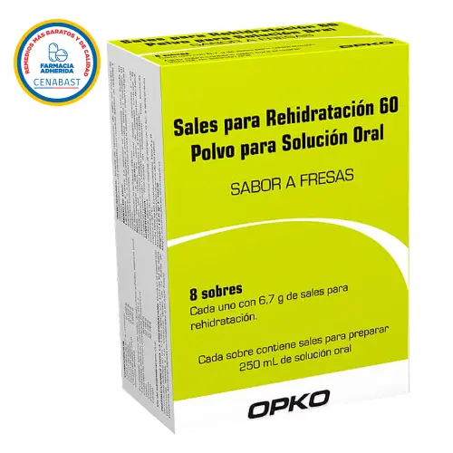 Sales Para Rehidratación (Sabor Fresas) 60 Gr X 8 Sobres (Cenabast)