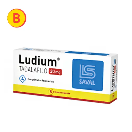 Ludium Tadalafilo 20 mg x 4 Comprimidos Recubiertos (Saval)