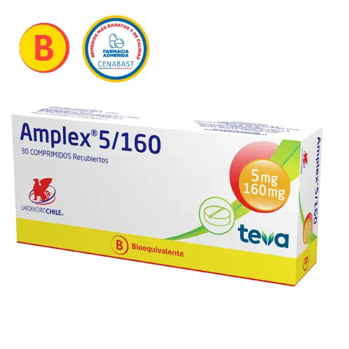 Amplex 5/160 Valsartán 160 mg x 30 Comprimidos Recubiertos (lab.chile)