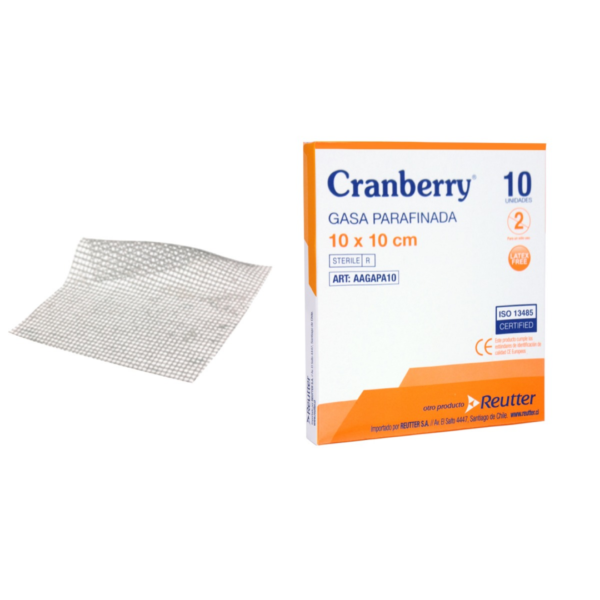 Cranberry Gasa Parafinada 10x10 Cm