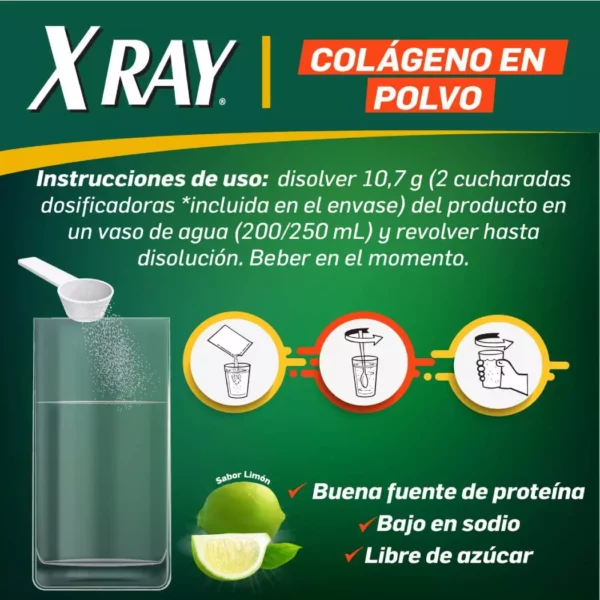 XRAY Colágeno Vitamina B12, Vitamina C, ZINC +Q10 321 Gr - Imagen 2