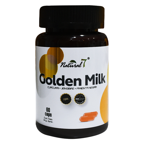 Golden Milk x 60 Capsulas (Curcuma + jengibre + Pimienta Negra) N7