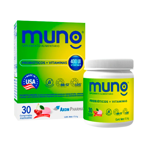 Muno Probioticos + Vitaminas x 30 Comprimidos Masticables