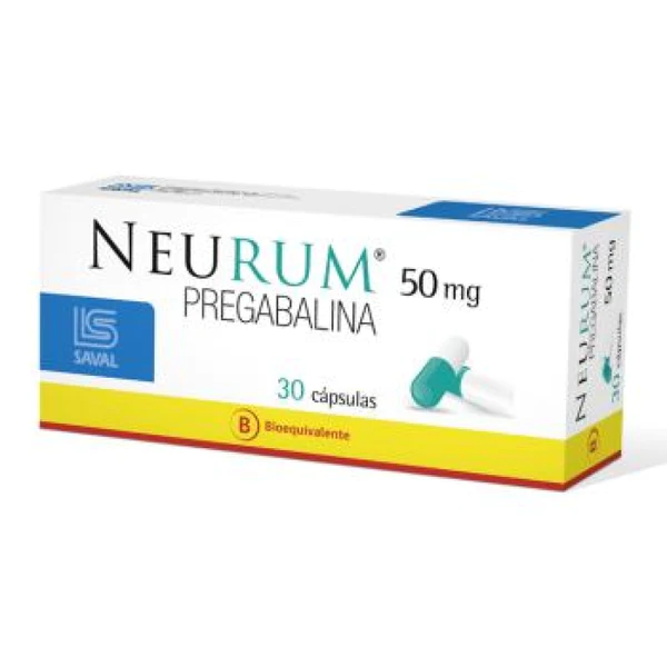 Neurum Pregabalina 50 Mg 30 Capsulas (Saval)