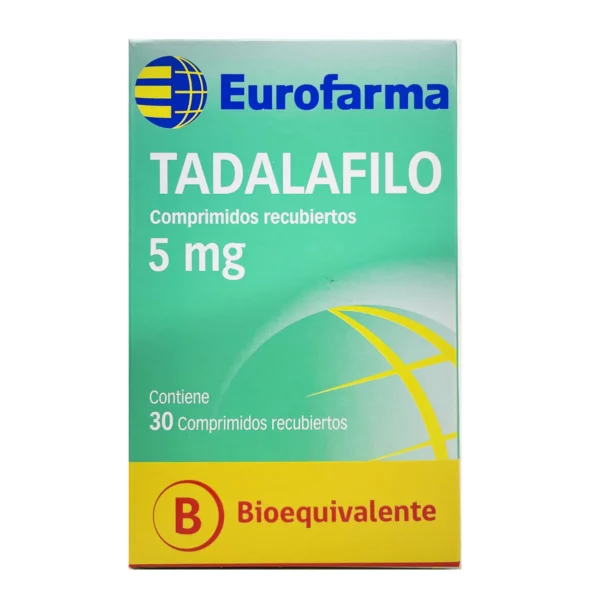 Tadalafilo Comprimidos Recubiertos 5 mg x 30 Comprimidos (Eurofarma)