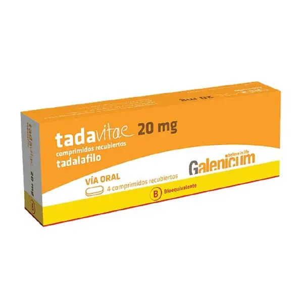 TadaVitae Tadalafilo 20 mg x 4 Comprimidos recubiertos