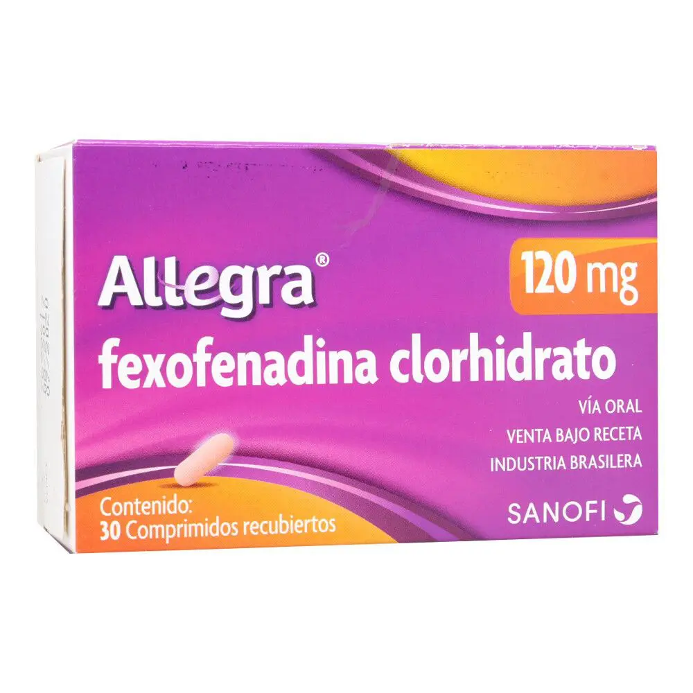 Allegra Fexofenadina Clorhidrato 120 Mg x 30 Comprimidos Recubiertos