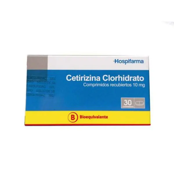 Cetirizina Clorhidrato 10 mg x  30 Comprimidos recubiertos