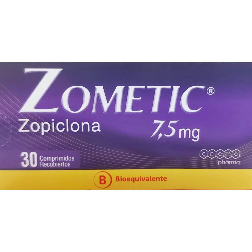 Zometic 7,5 mg Zopiclona x 30 Comprimidos Recubiertos