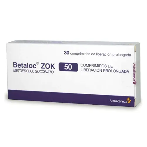 Betaloc Zok 50 mg x 30 comprimidos de liberación prolongada (Astrazeneca)