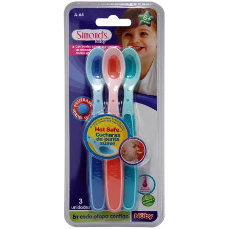 Nuby Simonds Baby Pack 3 Cucharas Hot Safe