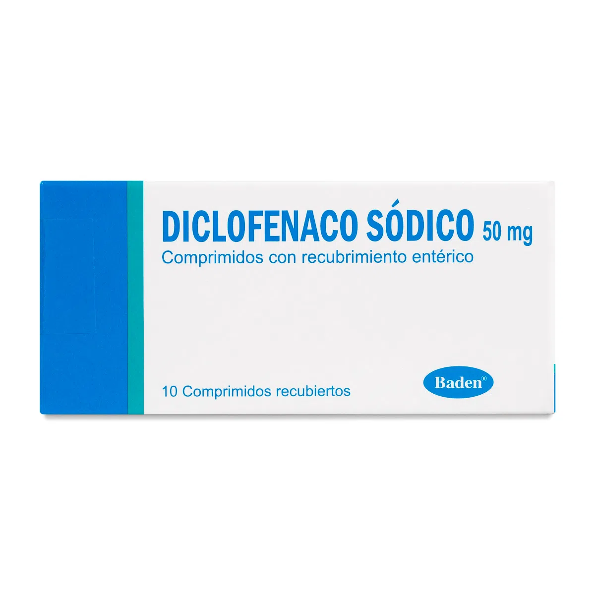 Diclofenaco Sódico 50 mg x 10 Comprimidos (Baden)