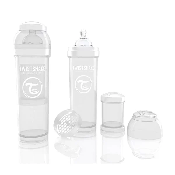 Mamadera Anticolico Twistshake 330 ml Blanco