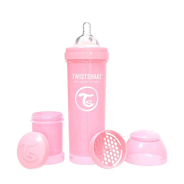 Mamadera Anticolico Twistshake 330 ml Rosado