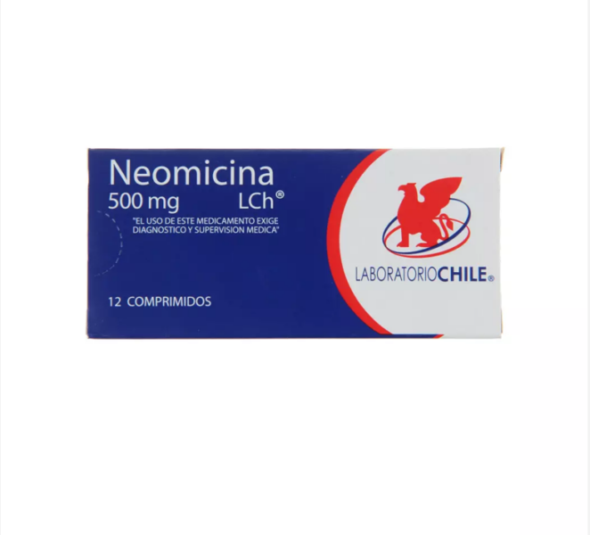 Neomicina 500 mg x 12 Comprimidos (Laboratorio Chile)