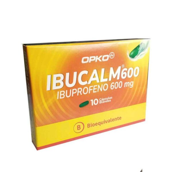 Ibucalm Ibuprofeno 600 Mg X 10 Capsulas blandas (Opko) EcoFarmacias