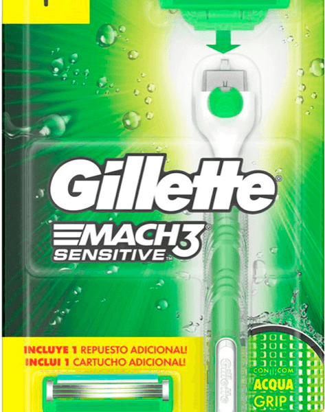 Prestobarba Gillette Mach3 Sensitive Maquina +2 Repuesto