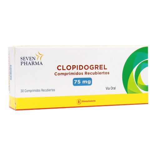 Clopidogrel 75 mg x 30 comprimidos (Seven Pharma)