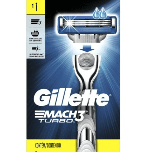 Gillette Mach3 Turbo Maquina + 2 Repuestos prestobarba