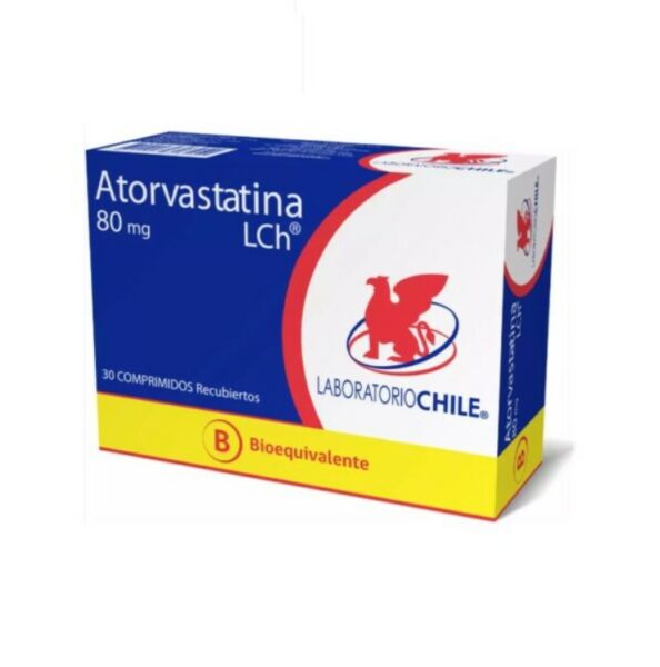 Atorvastatina de 80mg x 30 Comprimidos (Lab Chile) (Cenabast)