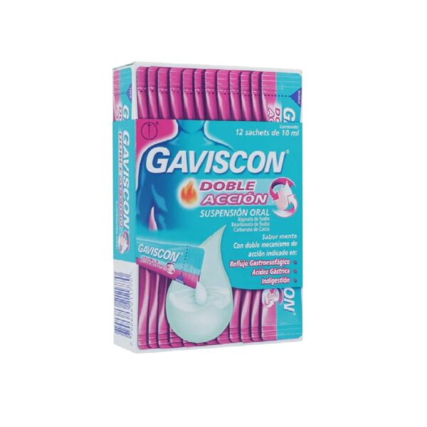 Gaviscon Doble Acción Sabor Menta por 12 Sachets