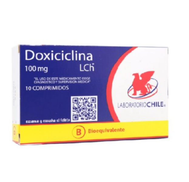 Doxiciclina 100mg por 10 Comprimidos Lab.Chile