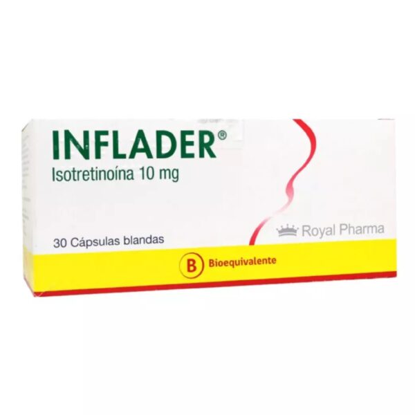 Inflader Isotretinoina  10mg x 30 Cápsulas Blandas (Royal Pharma)