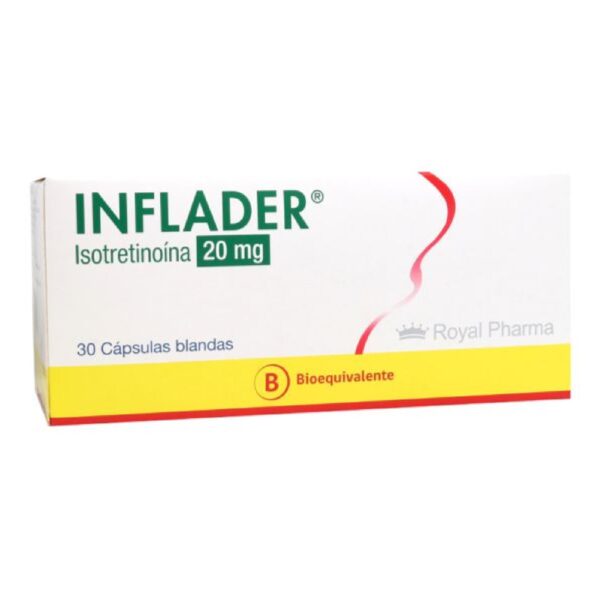 Inflader Isotretinoina  20mg x 30 Capsulas Blandas (Royal Pharma)