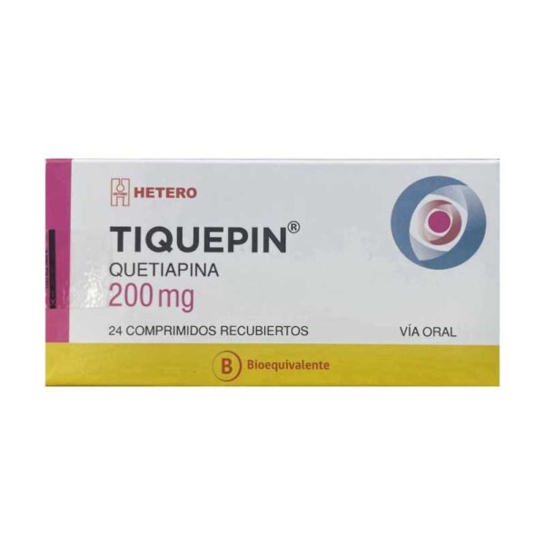 Tiquepin Quetiapina 200 mg x 24 Comprimidos (Hetero) (Cenabast)