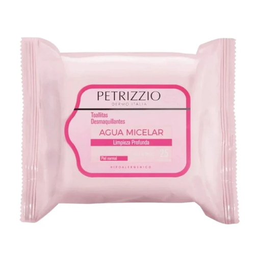 Toallitas Desmaquillantes Petrizzio Agua Micelar x 25 unidades.