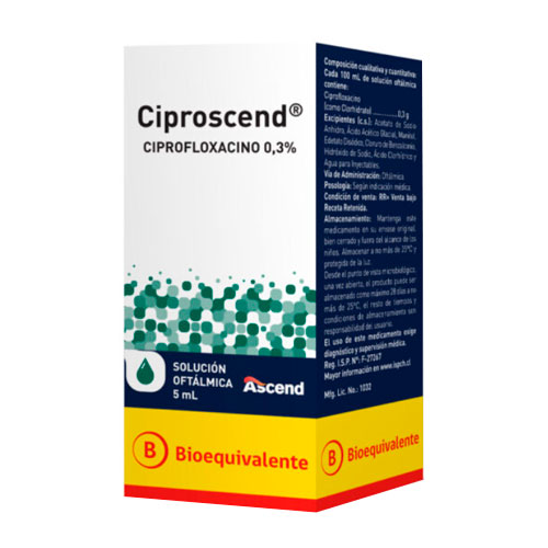 Ciproscend 0.3% x 5 mL (cenabast)