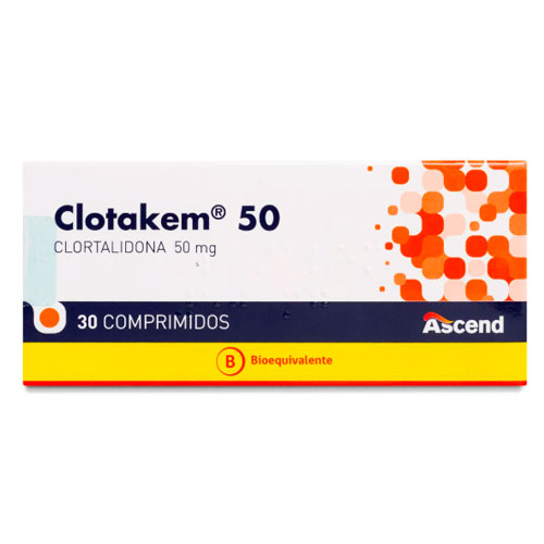 Clotakem Clortalidona 50mg x 30 Comprimidos