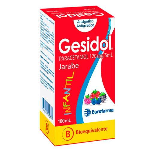 Jarabe Infantil Gesidol Paracetamol 120mg /5ml 100 mL