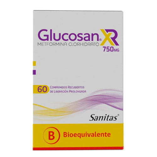 Glucosan XR Metformina Clorhidrato 750 mg x 60 Comp. Recubiertos