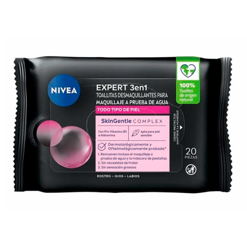 Nivea Toallitas Desmaquillantes Expert 3en1 x 20 un.