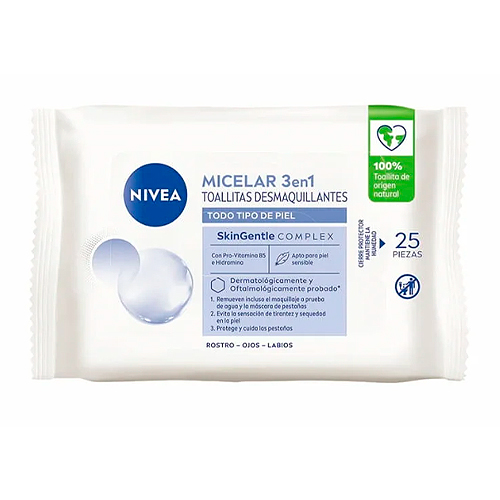 Nivea Toallitas Desmaquillantes Micelar 3en1 x 25 un.