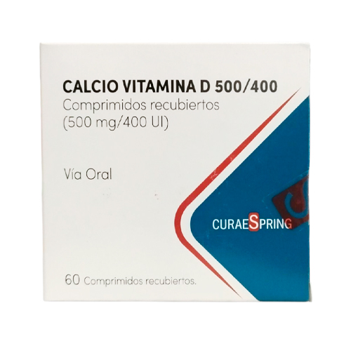 Calcio Vitamina D 500/400 x 60 comprimidos. (Cenabast)