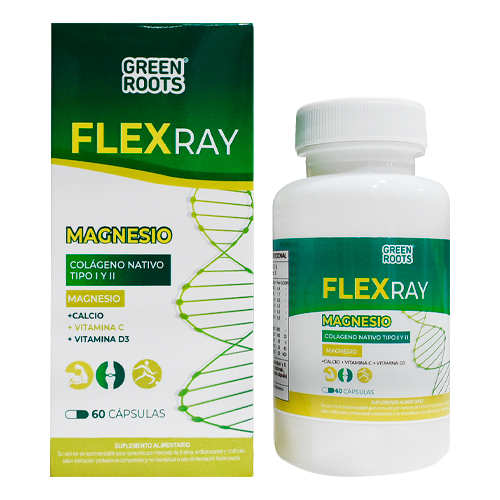 Flex RAY Magnesio Colágeno Nativo tipo I y II x 60 cápsulas