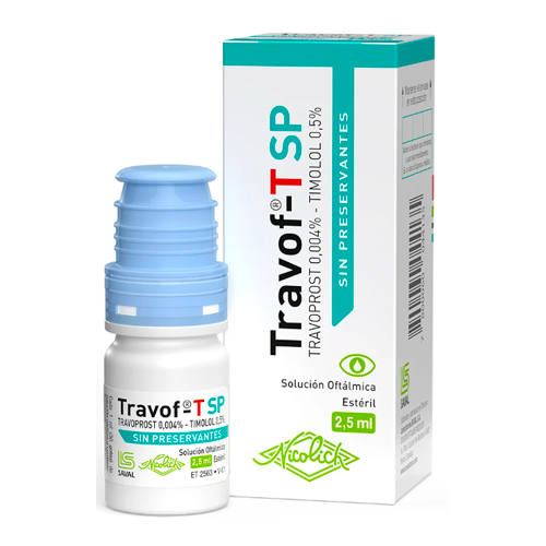 Travof-T Sp Solución Oftálmica Estéril 0,004%/0,5% 2,5 mL