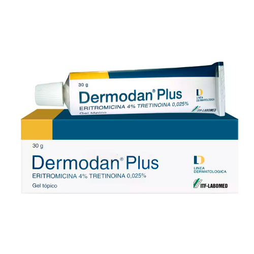 Dermodan Plus Eritromicina / Tretinoina Gel Tópico 30g