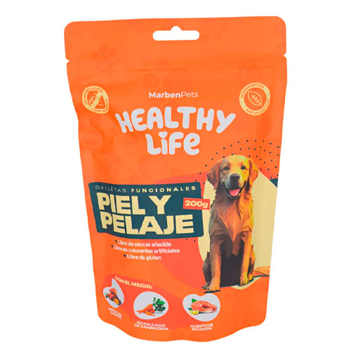Galletas Perro Libre De Granos Healthy Life Piel Y Pelaje 200g