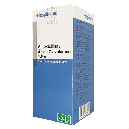 Amoxicilina Acido Clavulanico 400/57mg Suspensión oral 70ml