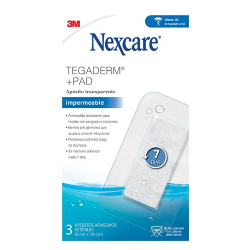 Nexcare Apósito Impermeable Transparente con Almohadilla 6x10cms
