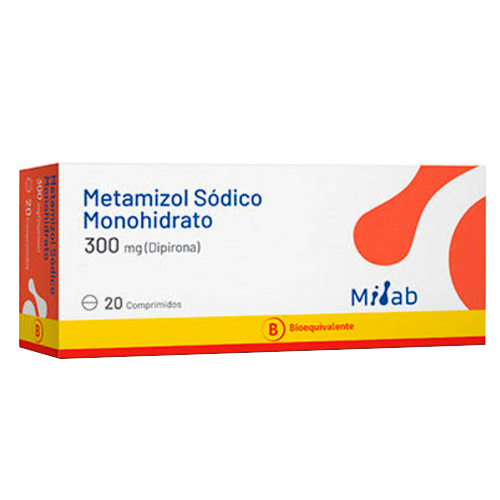 Metamizol Sódico (dipirona) 300 mg x 20 Comprimidos