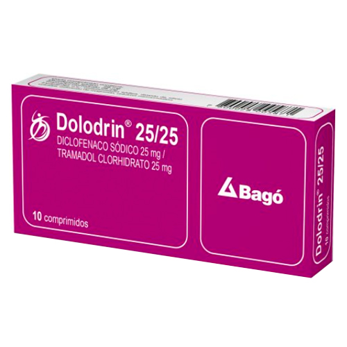 Dolodrin Diclofenaco 25 Mg / Tramadol 25 Mg x 10 Comprimidos