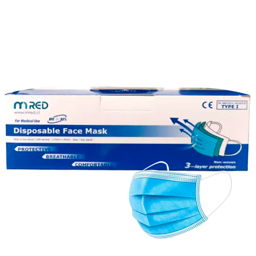 Mascarilla desechable tres capas x 50 un.